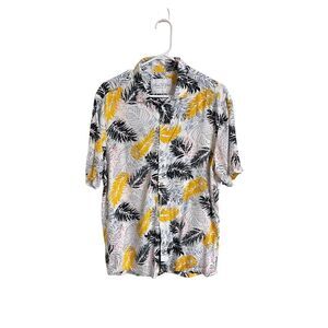 Men's Short Sleeve Floral Hawaiian Shirt Sz L